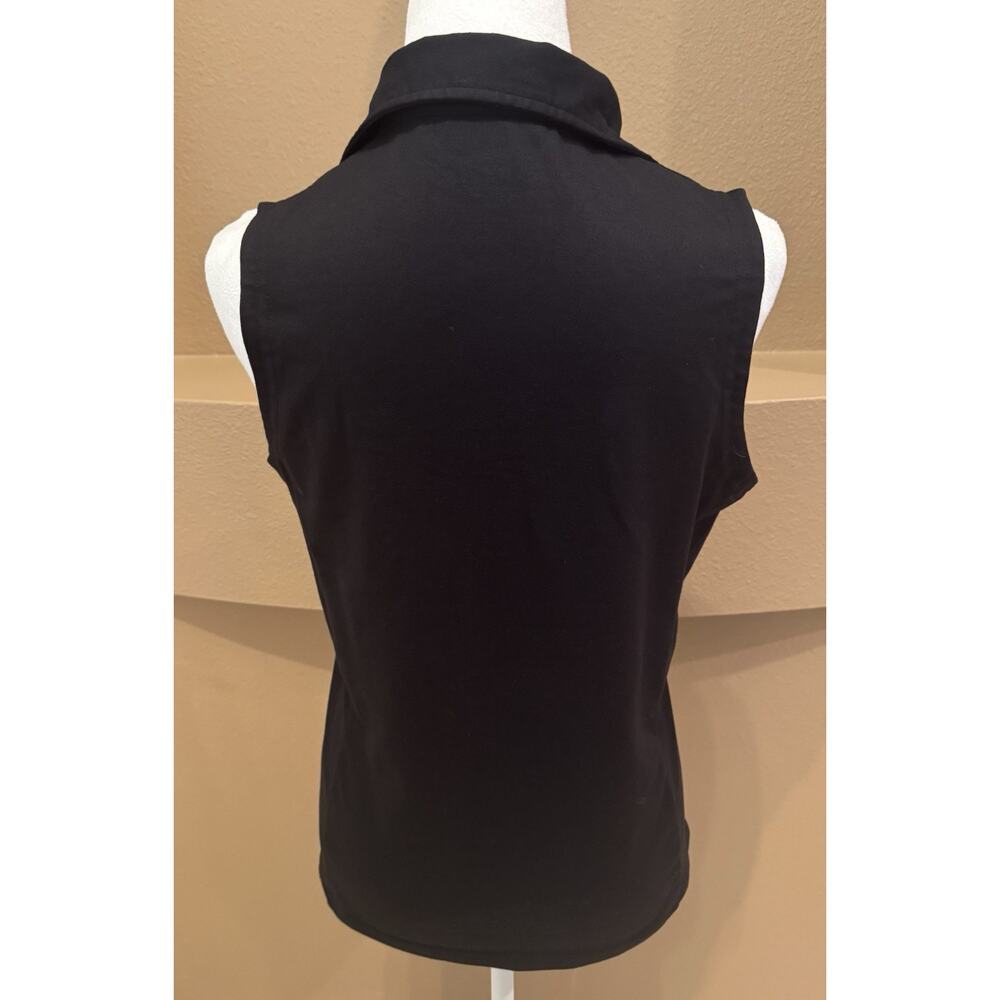 Women's Bling It On by Titania Golf Black Sleeveless Golf Polo Size M - Picture 6 of 7